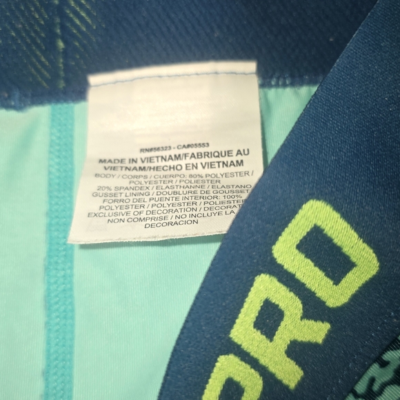 Nike Pro Compression Blue and Green Bike Shorts - Picture 3 of 4